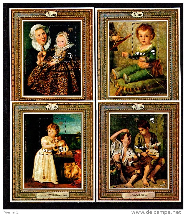 Niue 1979 IYC International Year Of The Child, Paintings Goya, Tizian Etc. Set Of 4 S/s MNH - Autres & Non Classés