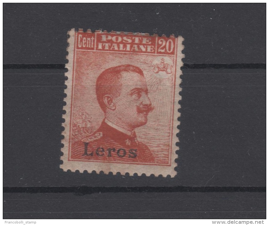 1917 Egeo Leros 20 C. Arancio Senza Filigrana 107a Serie Cpl MLH - Aegean (Lero)