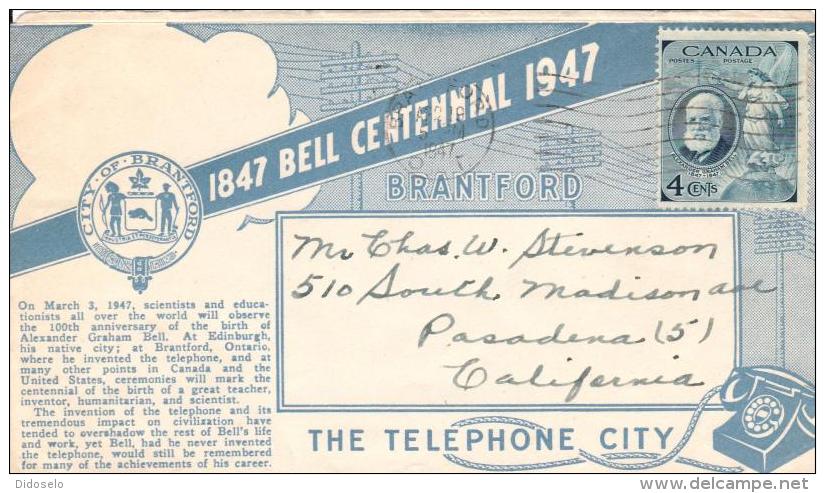 Canada -Bell Centennial 1947 Cover - Commemorative Covers