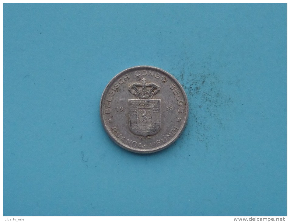 1958 - 1 Frank - KM 3 ( Uncleaned Coin / For Grade, Please See Photo ) !! - 1951-1960: Baudouin I