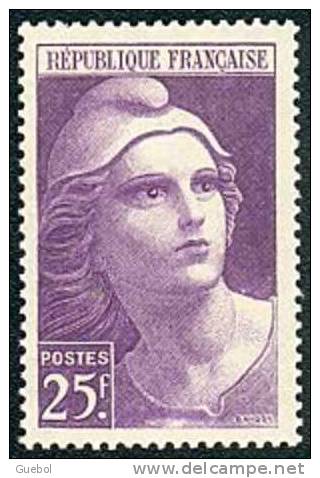 France Marianne De Gandon - N°  731 * Le 25F Violet - Grand Format - 1945-54 Maríanne De Gandon
