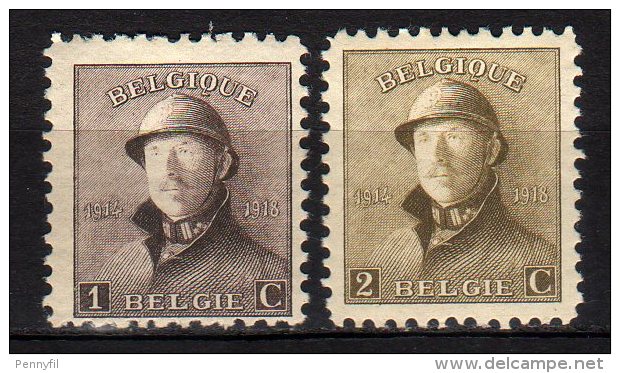 BELGIO -  1919 Scott# 124+125 * - Unused Stamps