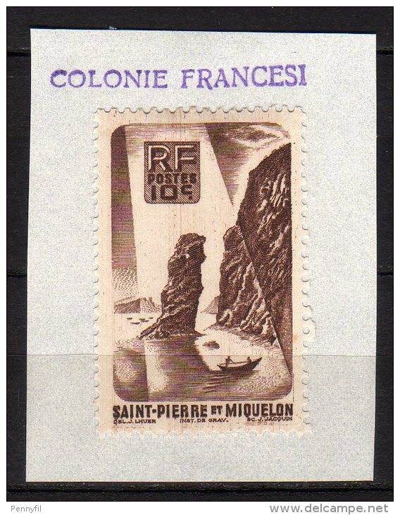 S.PIERRE ET MIQUELON -  1947 Scott# 324 Su Frammento - Unused Stamps