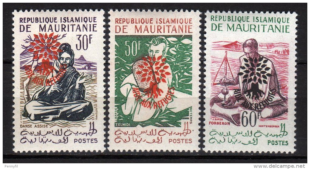 MAURITANIE - 1962 Scott# 129+130+132 * OVERPRINT - Mauritania (1960-...)