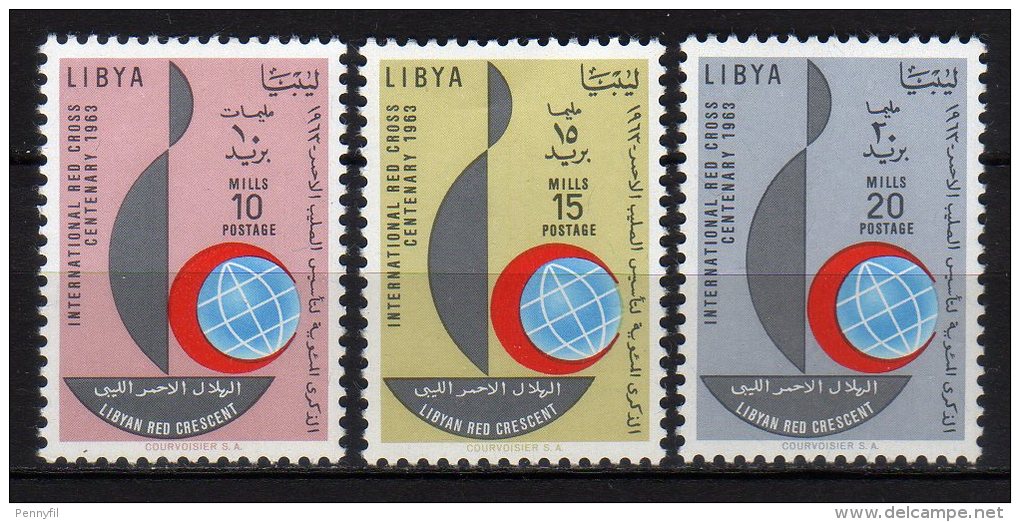 LIBYA - 1963 Scott# 228+229+230 * CPL - Libye