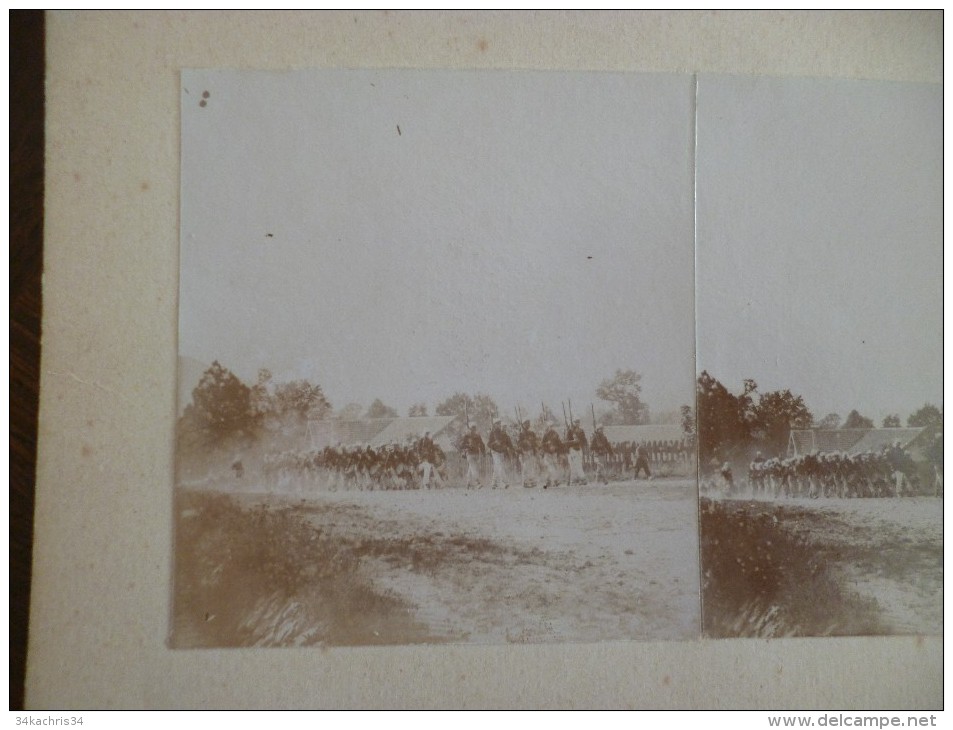 Photo Militaria Stéréo Grand Format Défilé De La Légion étrangère - Guerre, Militaire