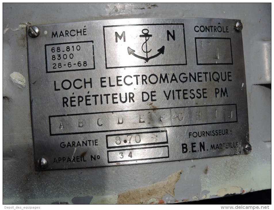 LOCH ELECTRO MAGNETIQUE - REPETITEUR DE VITESSE - BEN  1968 - MARINE NATIONALE à Voir .......... - Tecnica & Strumenti Nautici