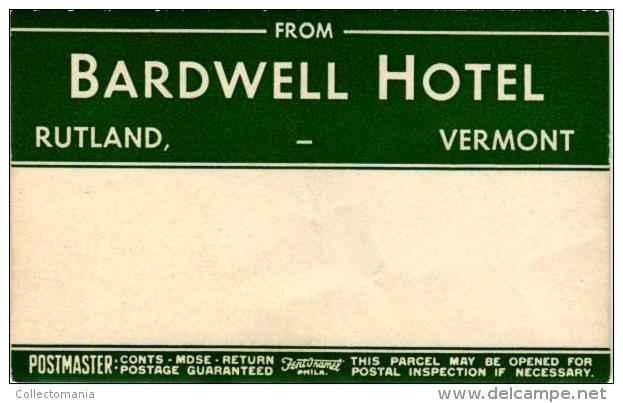 35 HOTEL Labels USA Oregon Boston Idaho Chicago New York Texas Washington Viginia Tennessee - Hotel Labels