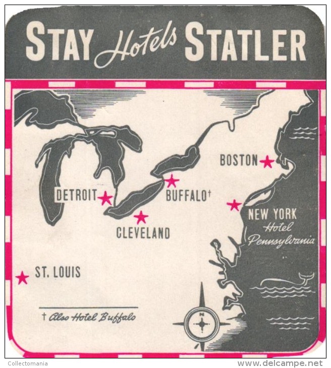 35 HOTEL Labels USA Oregon Boston Idaho Chicago New York Texas Washington Viginia Tennessee