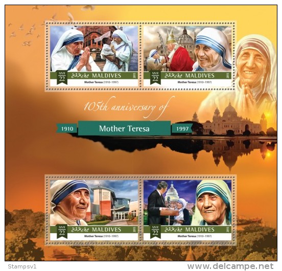 Maldives. 2015 Mother Teresa. (1110a) - Mother Teresa