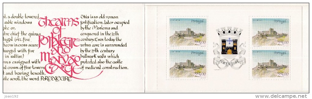 1987 - Caderneta Afinsa Nº 55 - 1817. Castelo De Marvão E Brasão De Portalegre. Bloco De 4 Selos Novos Sem Charneira - Neufs