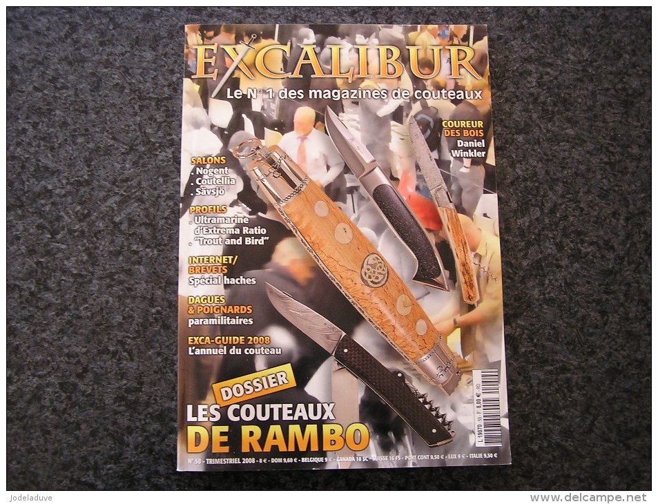 EXCALIBUR Revue N° 50 Couteaux Colonies Françaises Rambo Histoire Coutellerie Coutelier Canif Dagues Armée Française - Armes