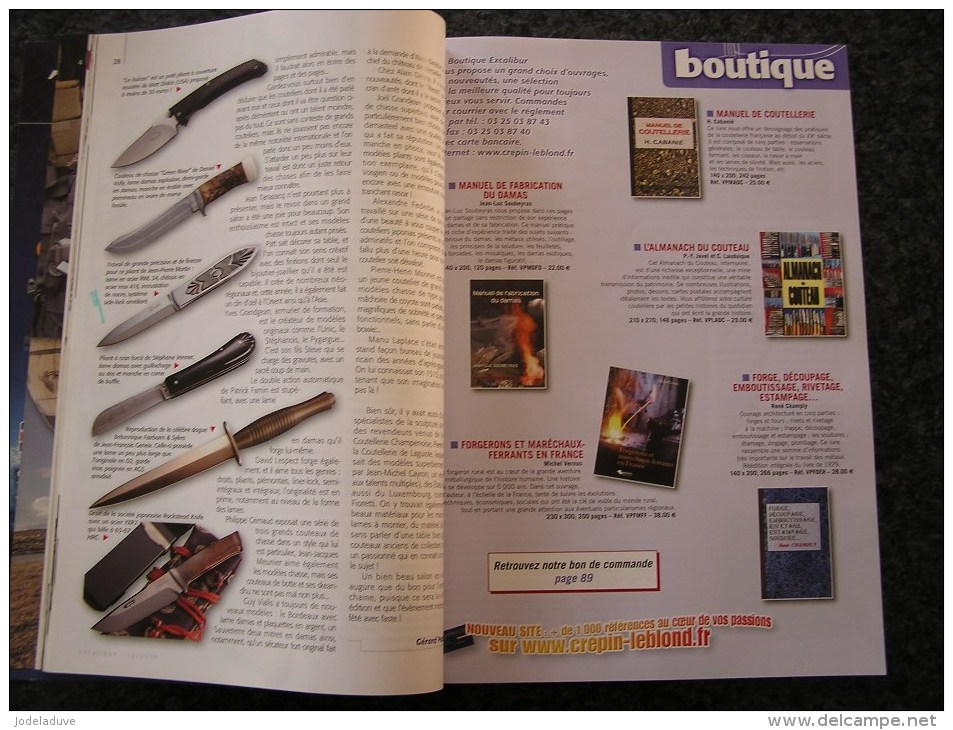EXCALIBUR Revue N° 51 Couteaux Pélerins Pêche Ivoire Kindal Case Histoire Coutellerie Coutelier Canif Dagues Poignard - Weapons