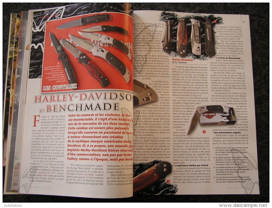 EXCALIBUR Revue N° 52 Couteaux Harley Davidson Boot Knife Histoire Marque Coutellerie Coutelier Scagel Canif Sabre