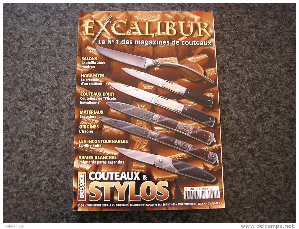 EXCALIBUR Revue N° 54 Couteaux Stylos Issoire Corse Marquage Thiers Histoire Coutellerie Coutelier Poignard - Waffen