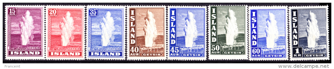 Iceland Geyser Set Of 8 MNH, Scott 203-208B - Neufs