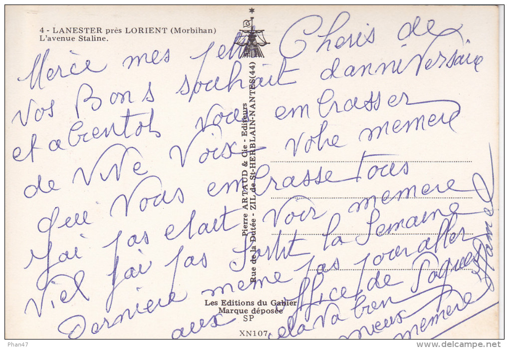 LANESTER (56-Morbihan), Avenue Staline, Ed. Artaud 1970 Environ - Lanester