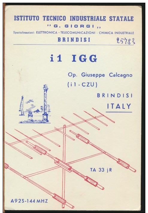 °°° 26739 - BRINDISI - RADIO AMATORI - 1965 °°° - Radio Amateur