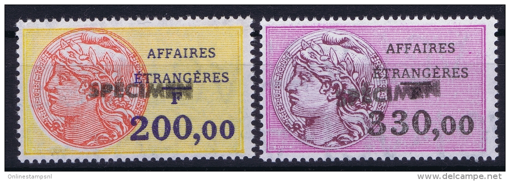 France: Yn Nr 40 + 40A  MNH/** Sans Charnière  Affaires Etrangéres Avec Surcharges SPECIMEN RRR - Autres & Non Classés