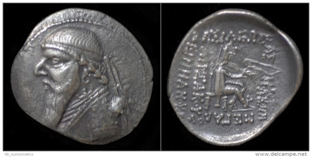 Parthian Kingdom Mithradates II AR Drachm - Griekenland