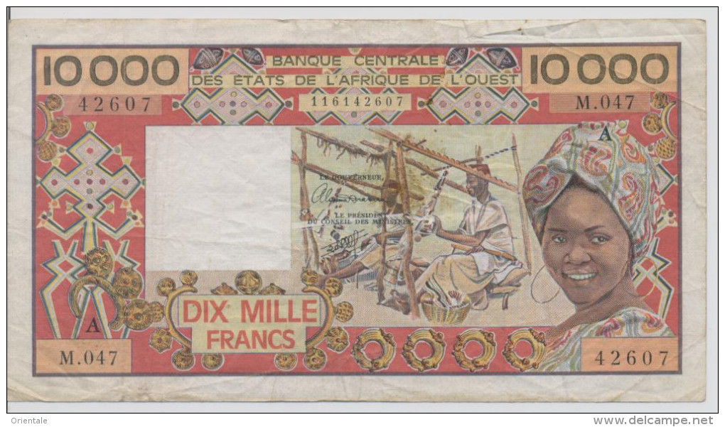 WEST AFRICAN STATES P. 109Aj 10000 F 1992 F/VF - Côte D'Ivoire