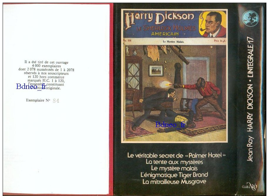 No PAYPAL !! : NÉO Jean RAY ( John Flanders Nicollet ) Intégrale Harry Dickson 17 TL N°,Éo Oswald Néo 1986 TTBE/NEUF - NEO Nouvelles Ed. Oswald