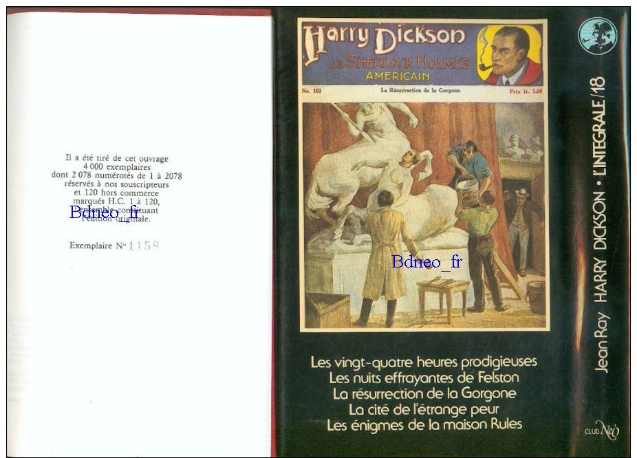 No PAYPAL !! : NÉO Jean RAY ( John Flanders Nicollet ) Intégrale Harry Dickson 18 TL N°,Éo Oswald Néo 1986 TTBE/NEUF - NEO Nouvelles Ed. Oswald