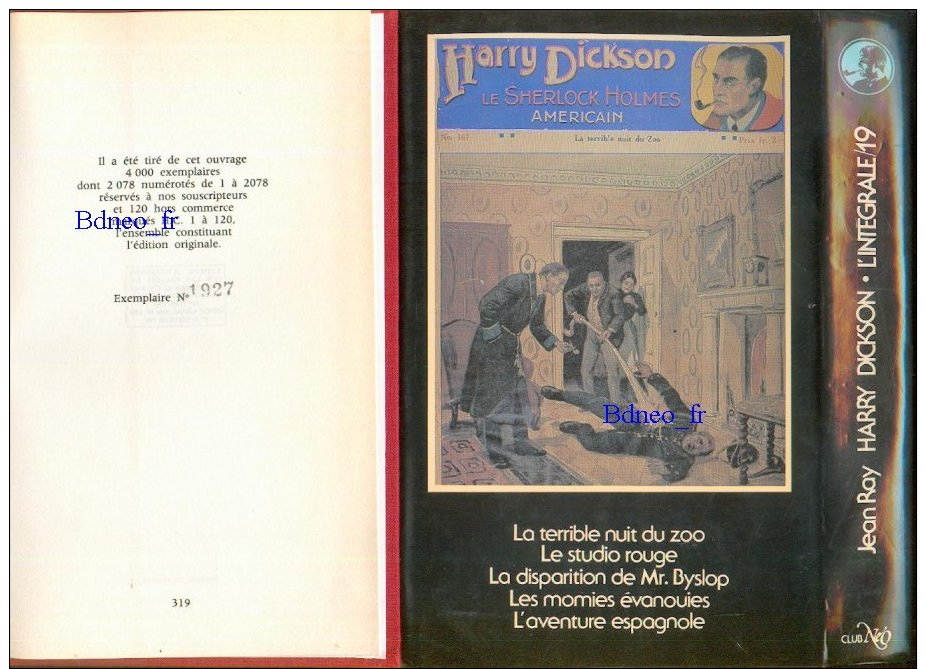 No PAYPAL !! : NÉO Jean RAY ( John Flanders Nicollet ) Intégrale Harry Dickson 19 TL N°,Éo Oswald Néo 1986 TTBE/NEUF - NEO Nouvelles Ed. Oswald