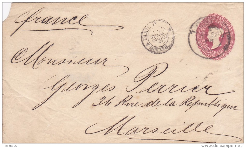 ROYAUME UNI  ENVELOPPE ENTIER POSTAL  1888 - Entiers Postaux