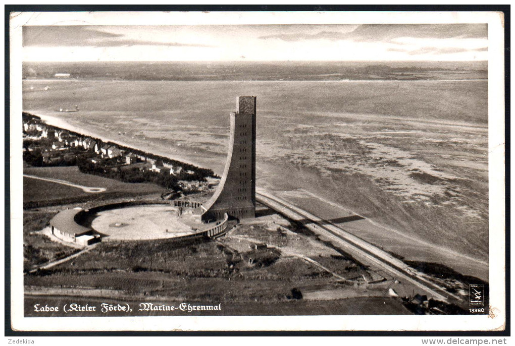 0956 - Alte Foto Ansichtskarte - Laboe Marine Ehrenmal Kriegerdenkmal Luftaufnahme Flieger Foto Gel 1937 - Laboe