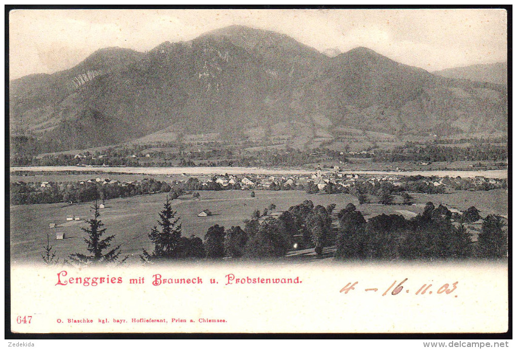 0958 - Alte Ansichtskarte - Lenggries Mit Brauneck Und Probstenwand - N. Gel TOP - Lenggries