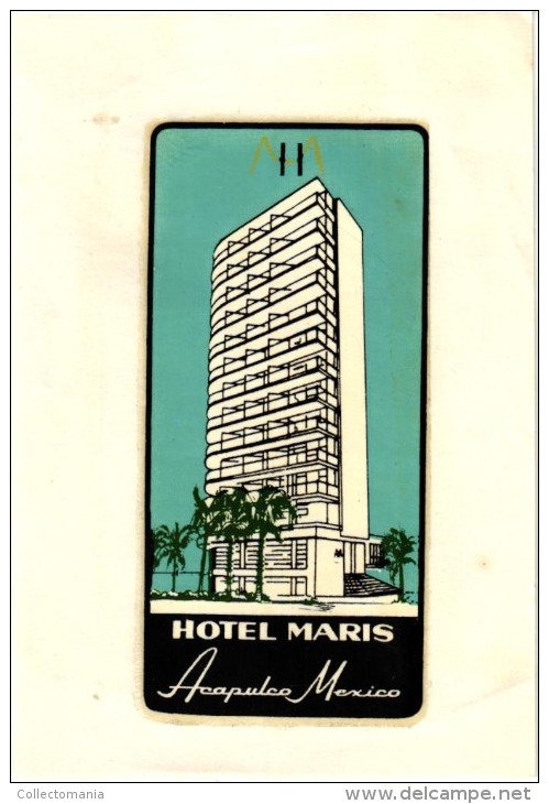 49 HOTEL Labels MEXICO La Paz Acapulco Oaxaca Guadalajara Saltillo Valles Monclova Merida Chapala Bolivar Monterrey - Hotel Labels