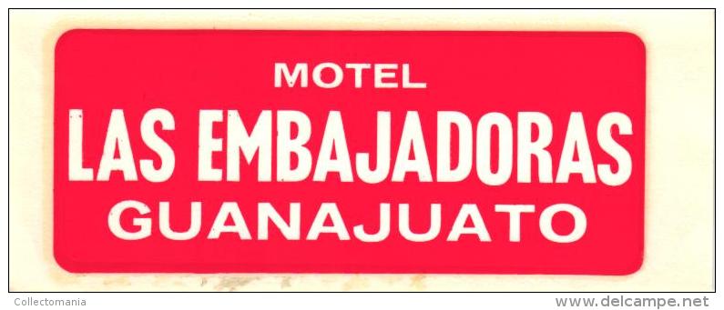 49 HOTEL Labels MEXICO La Paz Acapulco Oaxaca Guadalajara Saltillo Valles Monclova Merida Chapala Bolivar Monterrey