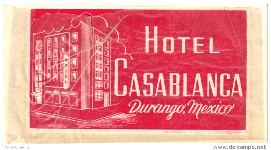 49 HOTEL Labels MEXICO La Paz Acapulco Oaxaca Guadalajara Saltillo Valles Monclova Merida Chapala Bolivar Monterrey