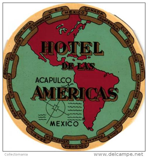 49 HOTEL Labels MEXICO La Paz Acapulco Oaxaca Guadalajara Saltillo Valles Monclova Merida Chapala Bolivar Monterrey