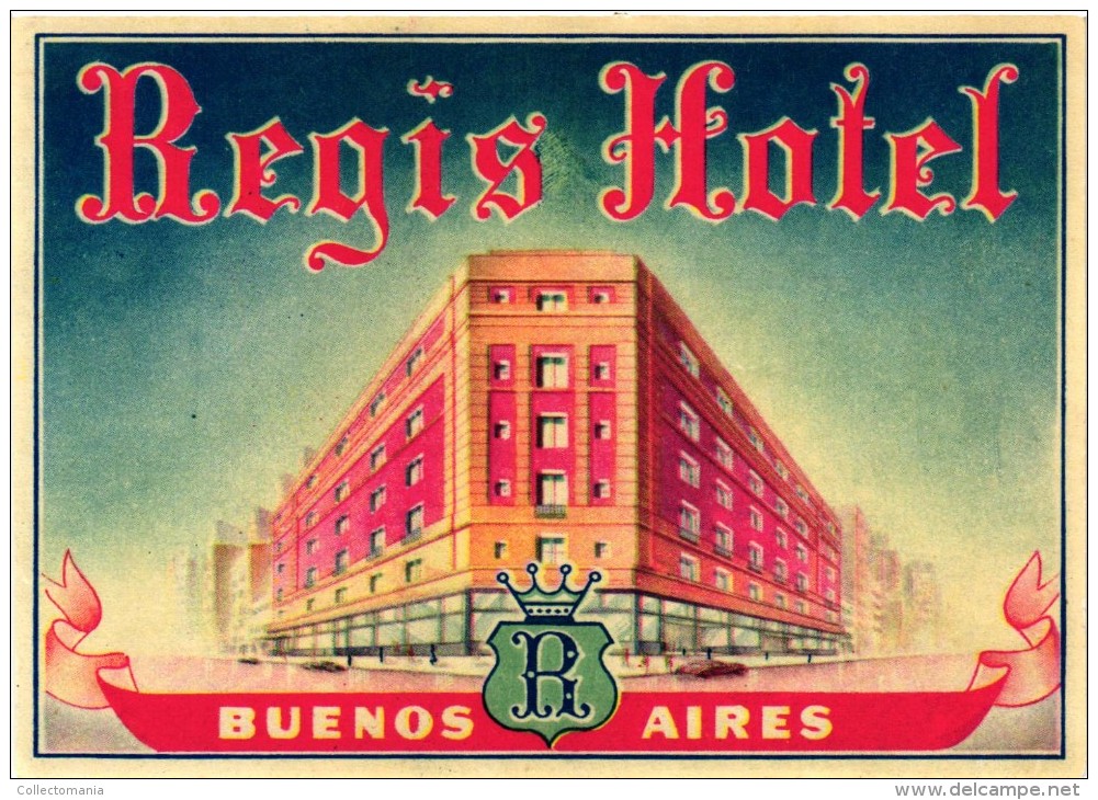 24 HOTEL Labels ARGENTINA BUENOS AIRES  Regis Caridge Plaza Continental Tres Sergentos Roi CastelarLancaster Monumental - Hotel Labels