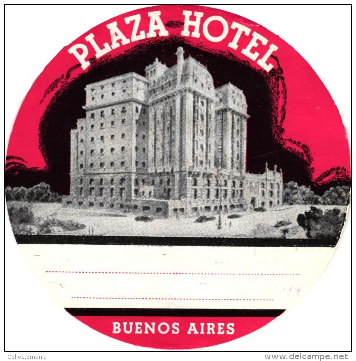 24 HOTEL Labels ARGENTINA BUENOS AIRES  Regis Caridge Plaza Continental Tres Sergentos Roi CastelarLancaster Monumental - Hotel Labels