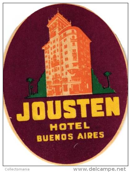 24 HOTEL Labels ARGENTINA BUENOS AIRES  Regis Caridge Plaza Continental Tres Sergentos Roi CastelarLancaster Monumental - Hotel Labels