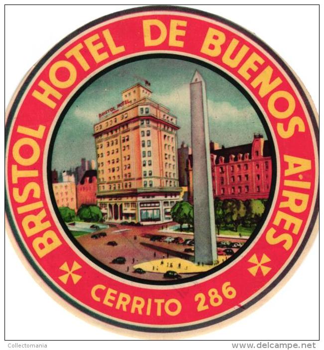 24 HOTEL Labels ARGENTINA BUENOS AIRES  Regis Caridge Plaza Continental Tres Sergentos Roi CastelarLancaster Monumental