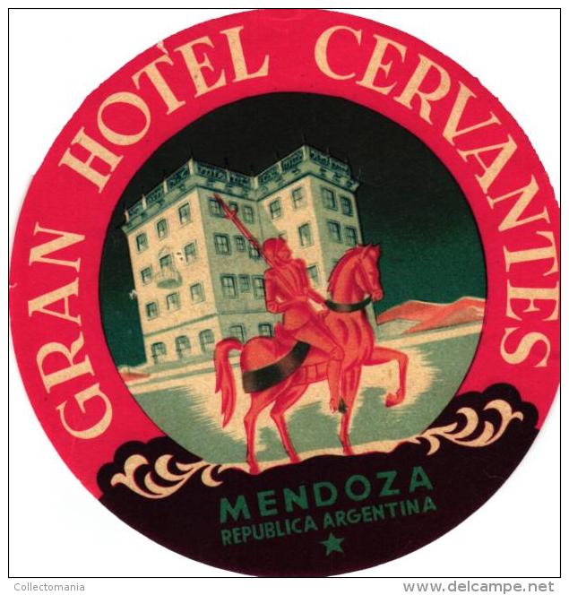 14 HOTEL Labels ARGENTINA Mendoza Mar del Plata San Carlos Rosario Mendoza Santiago de Compostela Buenos Aires