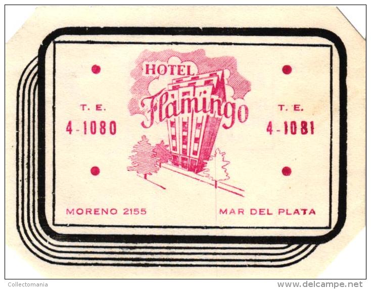 14 HOTEL Labels ARGENTINA Mendoza Mar del Plata San Carlos Rosario Mendoza Santiago de Compostela Buenos Aires