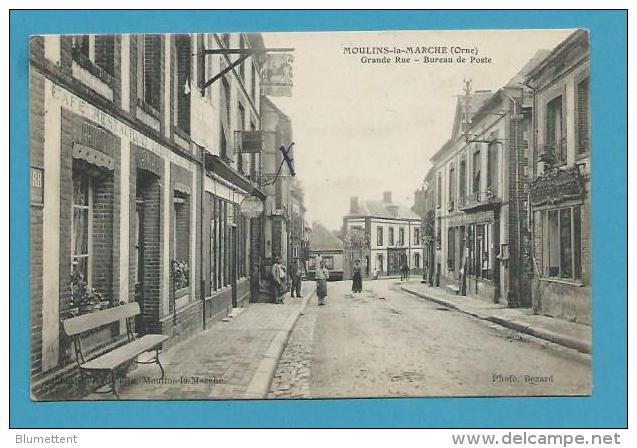 CPA Grande Rue Bureau De Poste MOULINS-LA-MARCHE 61 - Moulins La Marche