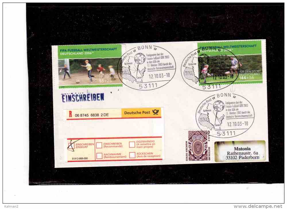 TEM7043   -    BONN  12.10.2003     /      FRAUEN-FISSBALL-WM 2003 - Cartas & Documentos