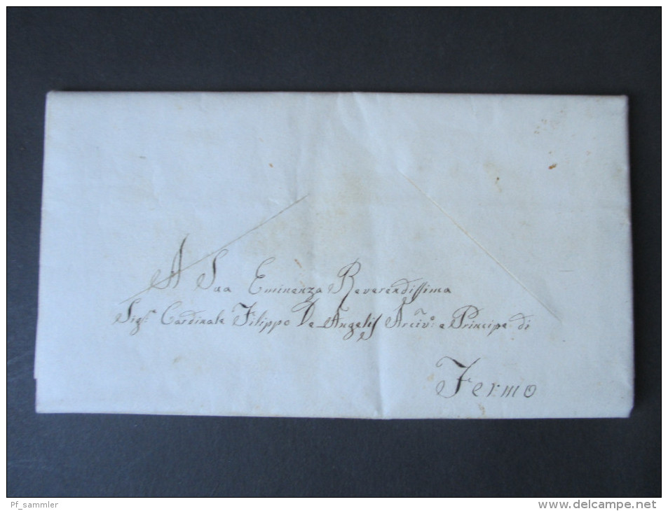 Italien Vorphila Brief An Den Erzbischof Filippo De Angelis In Fermo. 1855 Fermo S.F. Mit Malteserkreuz! - Lombardo-Vénétie