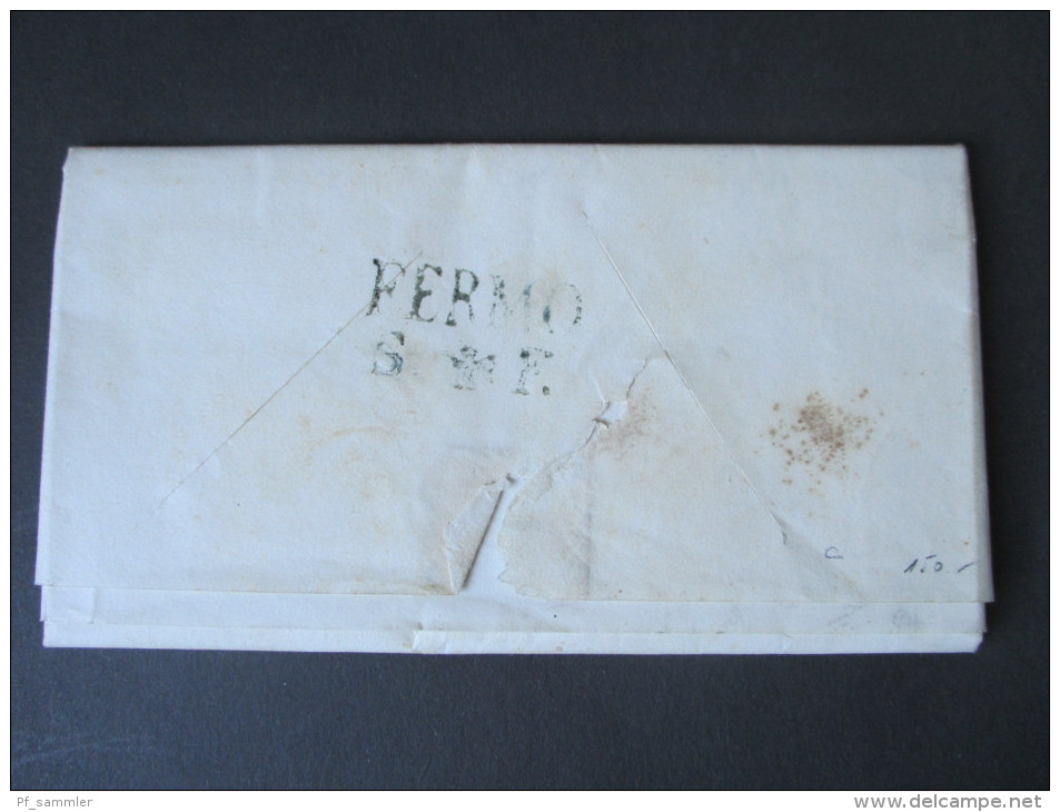 Italien Vorphila Brief An Den Erzbischof Filippo De Angelis In Fermo. 1855 Fermo S.F. Mit Malteserkreuz! - Lombardo-Vénétie