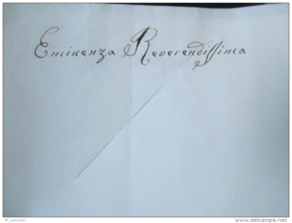 Italien Vorphila Brief an den Erzbischof Filippo de Angelis in Fermo. 1855 Fermo S.F. mit Malteserkreuz!