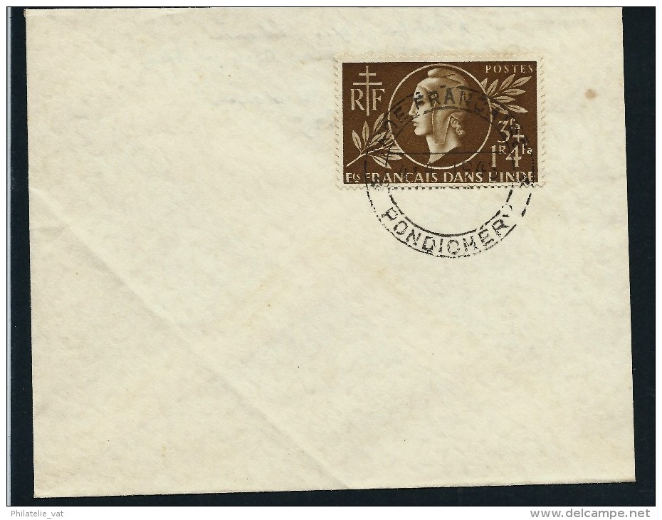 FRANCE - INDE - Enveloppe Avec Timbre De L ' Entraide Cachet De Pondichery En 1945 - Avoir - Lot P10858 - Lettres & Documents