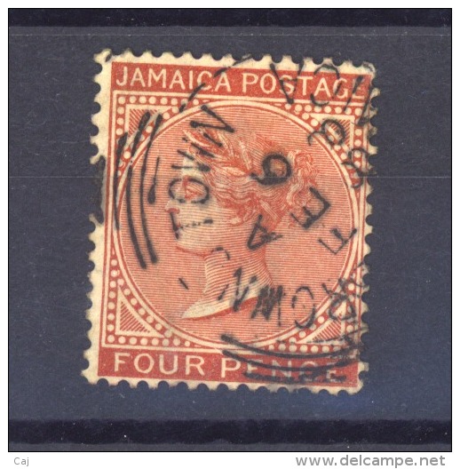 01663  -   Jamaïque  :  Yv  22  (o) Rouge Brun - Jamaica (...-1961)