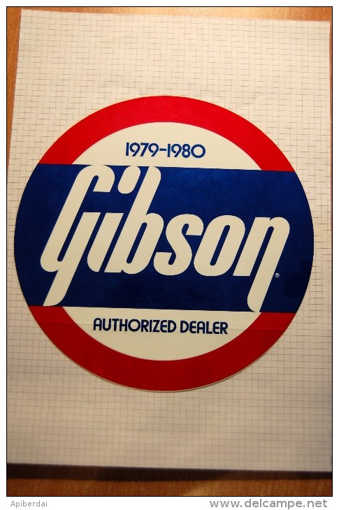 Vintage 79-80 Music Gibson Authorized Dealer Sticker Decal - Autocollants