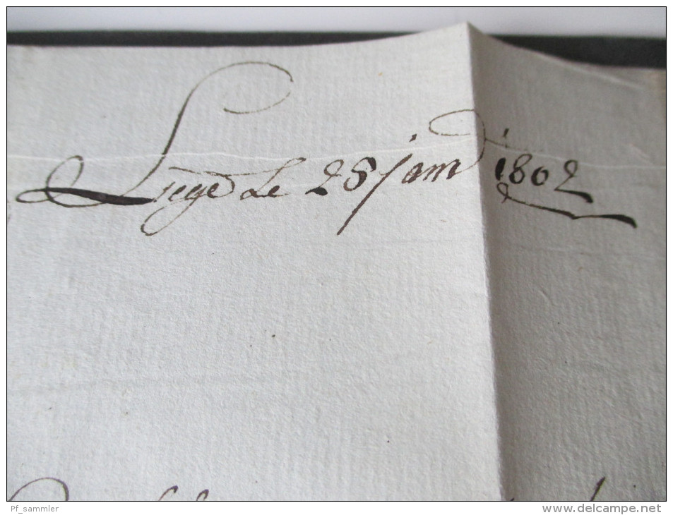 Frankreich 1802 Stempel. L2 96 Liege nach Nantes. Monsieur Simon Lynch. Stempel: 12 Pose. Interessanter Beleg!